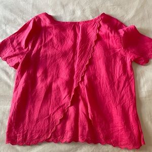 J. Crew linen top with cut out back